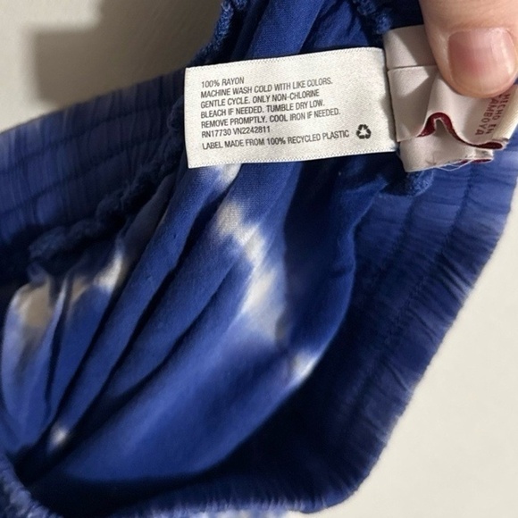 MERONA™ Skirt Women’s XS Blue White Tie Dye Elastic Waist Casual Rayon - Picture 4 of 5